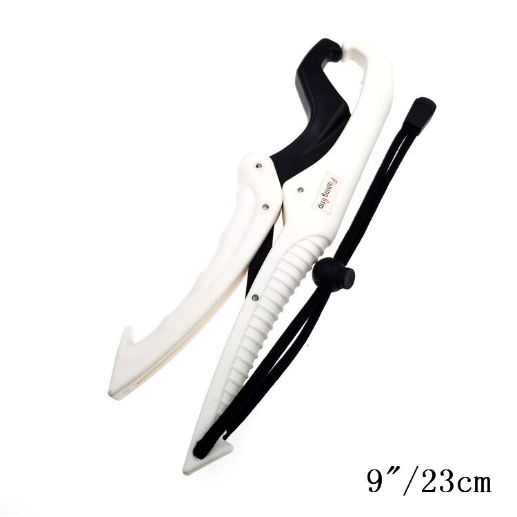 Fish Grabber Plier Controller Practical Fishing Gripper Gear Tool ABS Grip Tackle Holder Fish Clamp with Adjustable Rope: white -9inch
