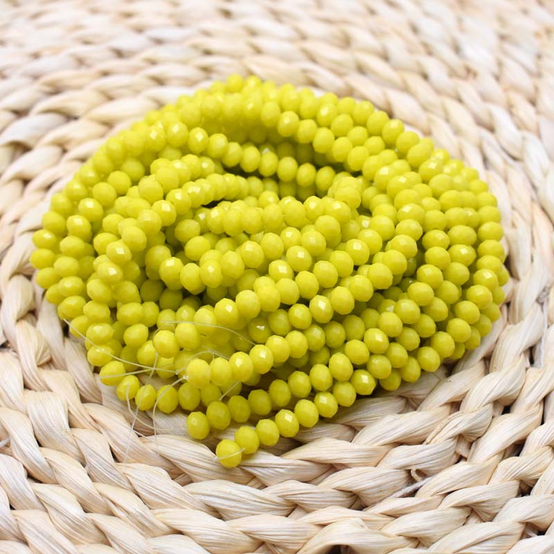 Venda Cores sólidas 4*6mm 82 pçs rondelle áustria facetado contas de vidro cristal solto espaçador contas redondas para fazer jóias diy: Verde