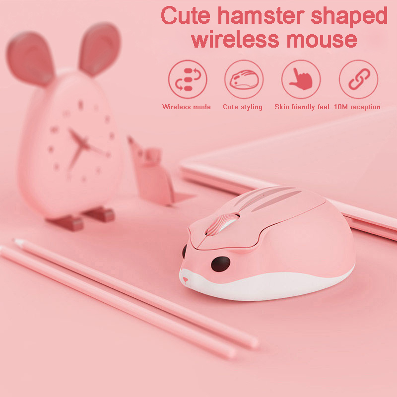 Cute 2.4G Wireless Mouse Ergonomic Optical USB Mice Kawaii Gaming Cartoon Hamster Mouse For PC Laptop Tablet Computer Kid