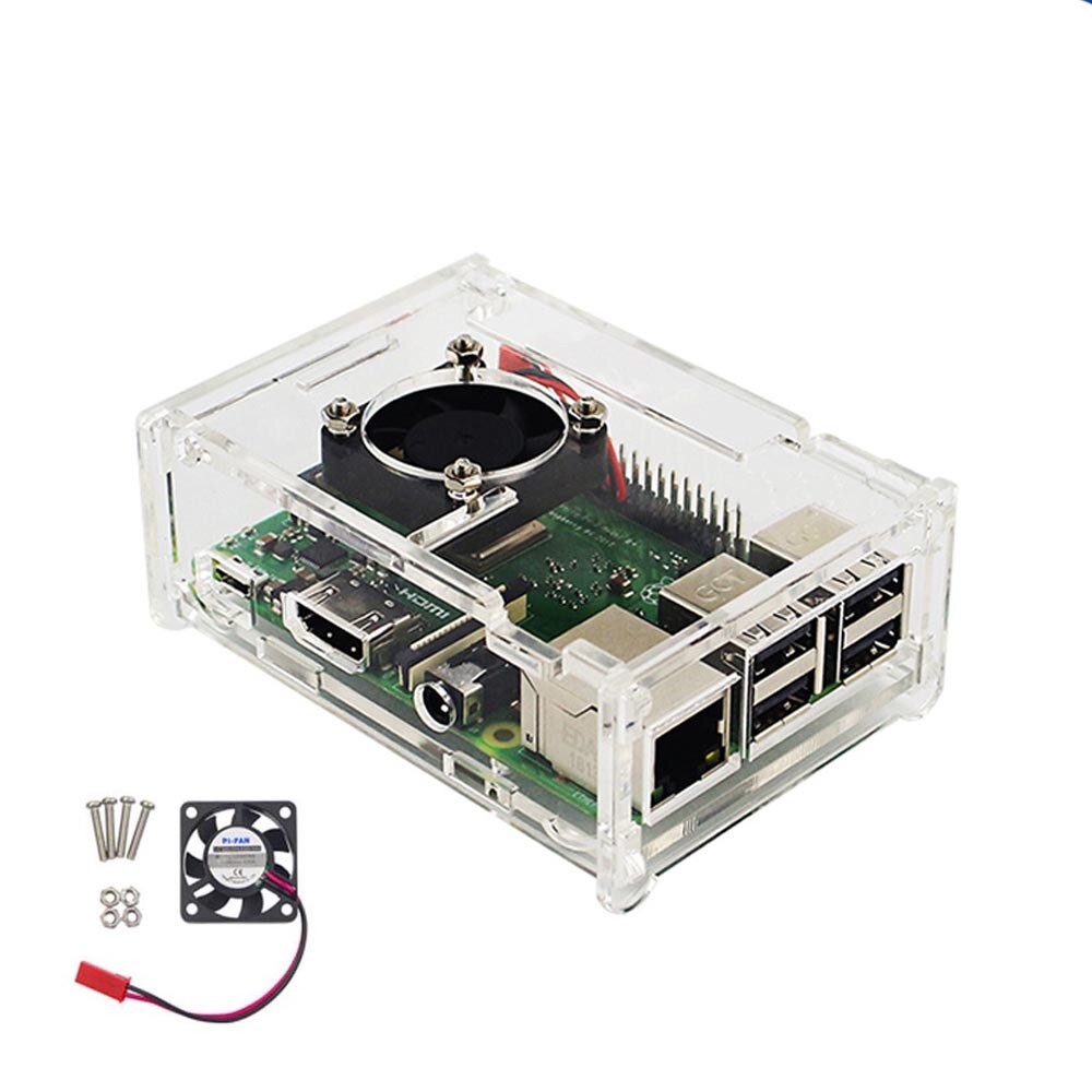 Framboise Pi 4 modèle B boîEbene ABS boîEbene transparent boîEbene ABS gießen framboise Pi 4B 3B + Plus 3B 2B B avec ventilateur: 3B ein Fan