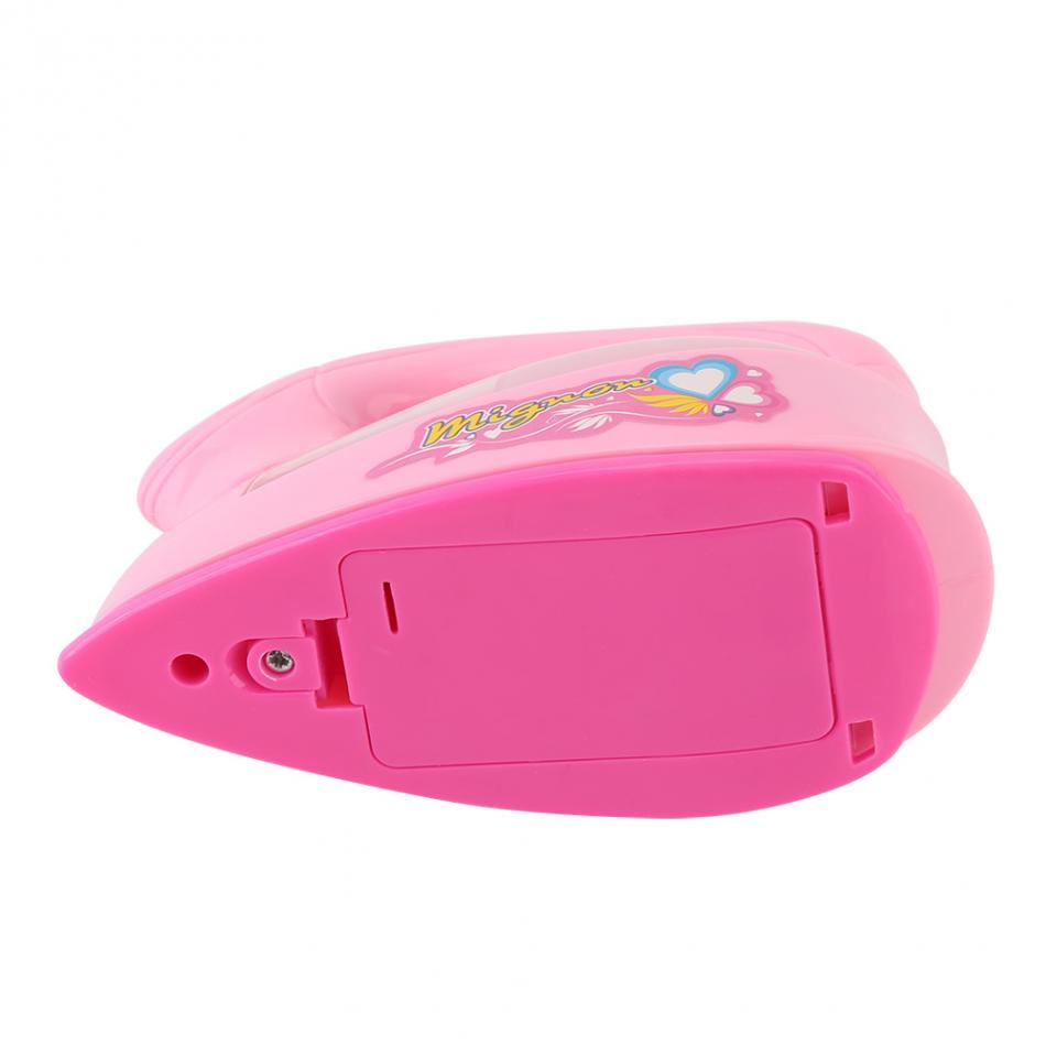 1Pc Pretend Play Mini Elektrische Ijzer Plastic Roze/Blauw Safrty Plastic Licht-Up Simulatie Kids Kinderen Meisje huishoudelijke Apparaten Speelgoed
