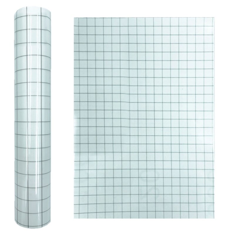 30x100cm DIY Clear Vinyl Transfer Paper Application Tape Roll Alignment Grid for Car Silhouette Window Decal Sticker: Grey