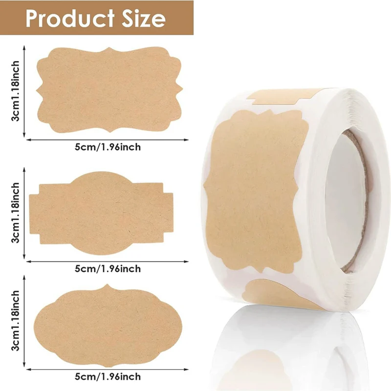 Pegatinas de papel Kraft, etiquetas en blanco, papelería hecha a mano, etiquetas de , decoración de papel, etiqueta de tarro de especias, pegatina de sellado de sobre DIY