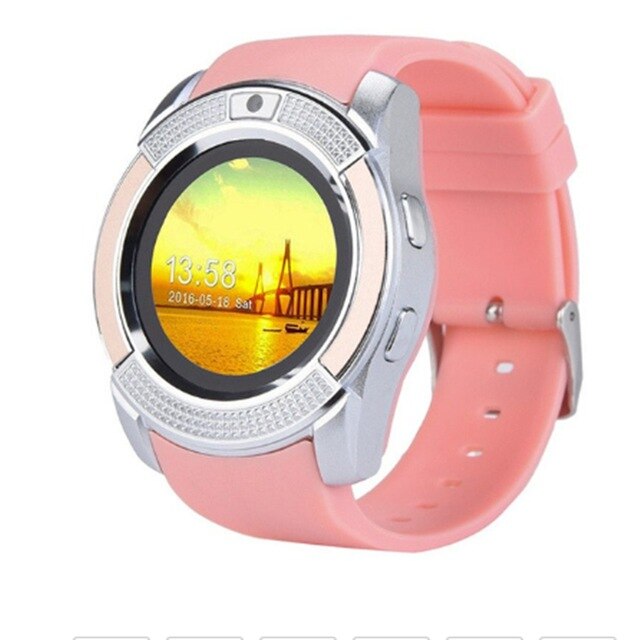 Männer V8 Interaktive Musik Smart Uhr Antwort Call Dial Call-Support TF Sim Karte Sport Smartwatch Armband Mit Kamera VS DZ09: V8 Pink-5