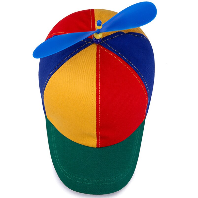 Eagleborn Zomer Kind Volwassen Verstelbare Propeller Bal Baseball Cap Dragonfly Top Multi-color Patchwork Grappige Mooie 52-57cm
