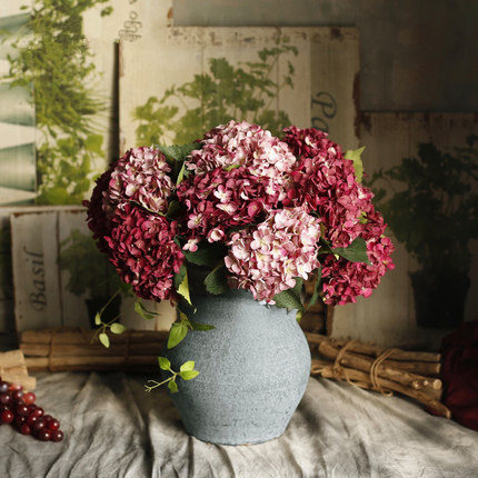 Dia 20cm stor størrelse kunstig hortensia gren silke blomst hjem dekoration bryllup