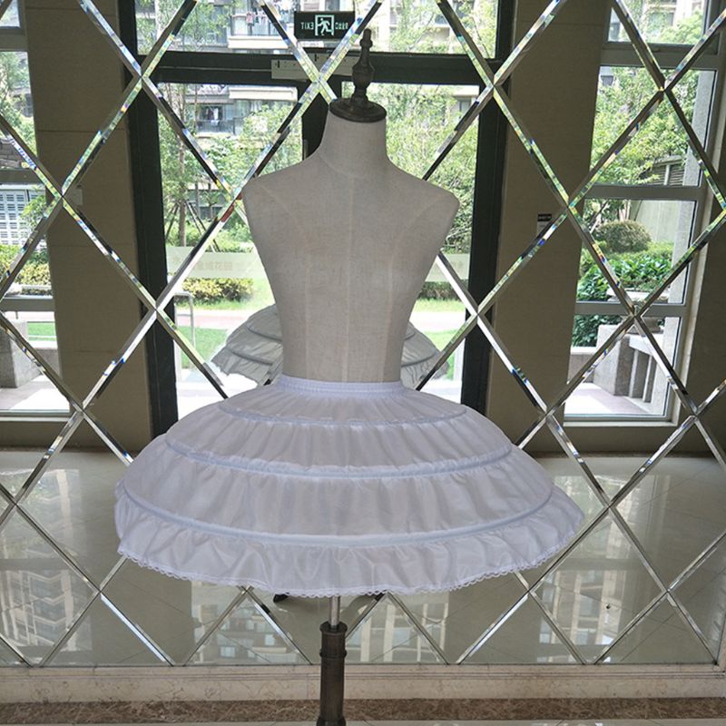 Jupon blanc pour filles, tenue de mariage, sous-jupe, ceinture élastique, cordon de serrage, jupe trapèze à volants,