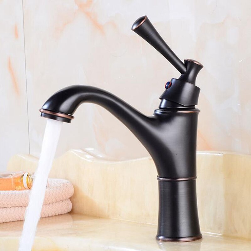Antieke Bronzen Kranen Badrandcombinaties Warm en Koud Water Mengkraan Bad Antieke Kraan Messing Sink Water Kraan ELF1306