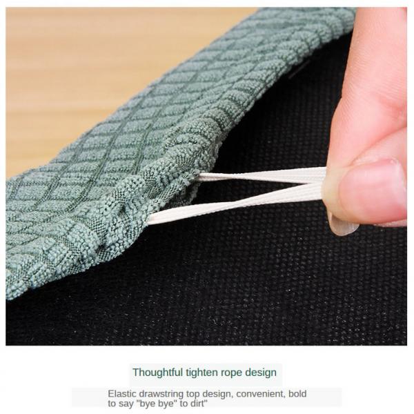 Hoes stretch ottoman meubelbeschermer ronde bank bankhoes grijs