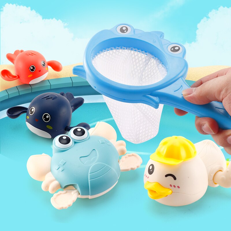 Cute Cartoon Animal Duck Classic Baby Water Toy Infant Swim Turtle Wound-up Chain Clockwork Kids Beach Bath Toys Bath Toys