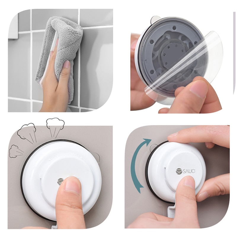 Kitchen Accessories Storage Holder Vacuum Sucker Paper Towel Rack Adhesive Bathroom Towel Shelf Wall Hanging Roll Paper Rack WJ