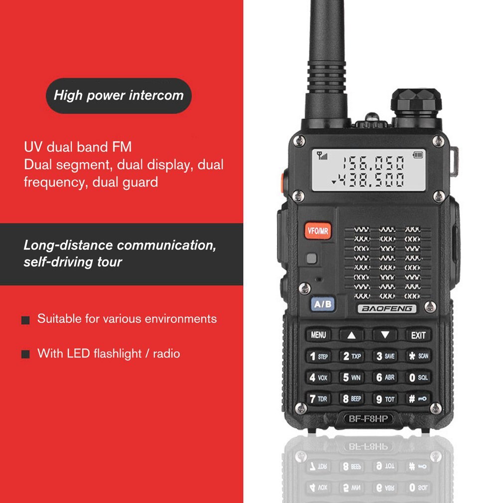 Baofeng 7 ワット BF-F8HP トランシーバー vhf/uhf デュアルバンドデュアルディスプレイポータブル cb アマチュア無線局アマチュア警察スキャナラジオ