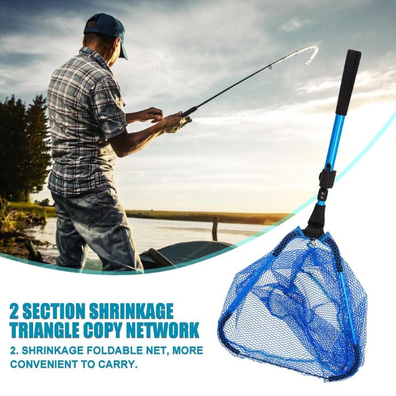 Krimpbaar 2 -knoops vishengel driehoekig net draagbaar opvouwbaar vislandingsnet