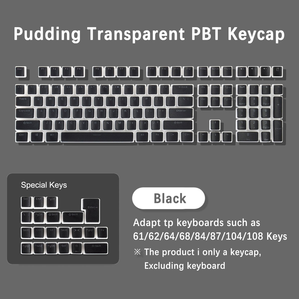 Nasadki klawiszy - PBT 75%, 65%, 60% Klawiatura mechaniczna Niestandardowe 113 klawiszy Profil OEM 61/68/84/87/98/103 dla klawiatury mechanicznej: Beżowy