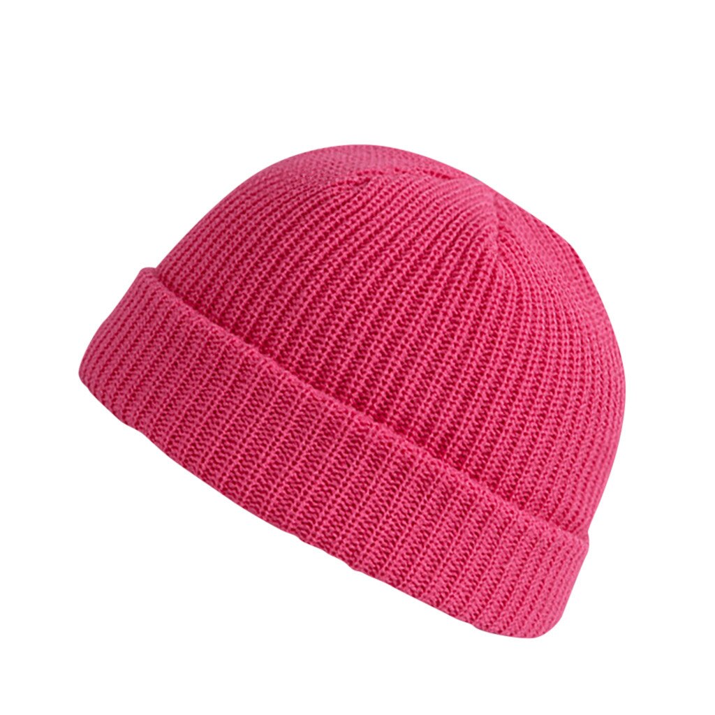 Gorros De lana para hombre y Mujer, gorros De invierno cálidos, casuales, De punto, De Color sólido, combina con todo, Unisex: Rosa