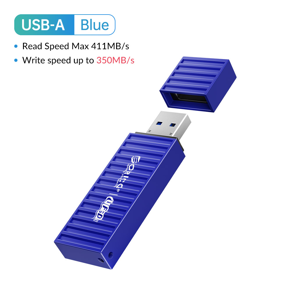Orico ufsd usb-flashdrives 64gb metaal 256gb 512gb met type-c- en usb-interface 128gb: Zwart / 512gb