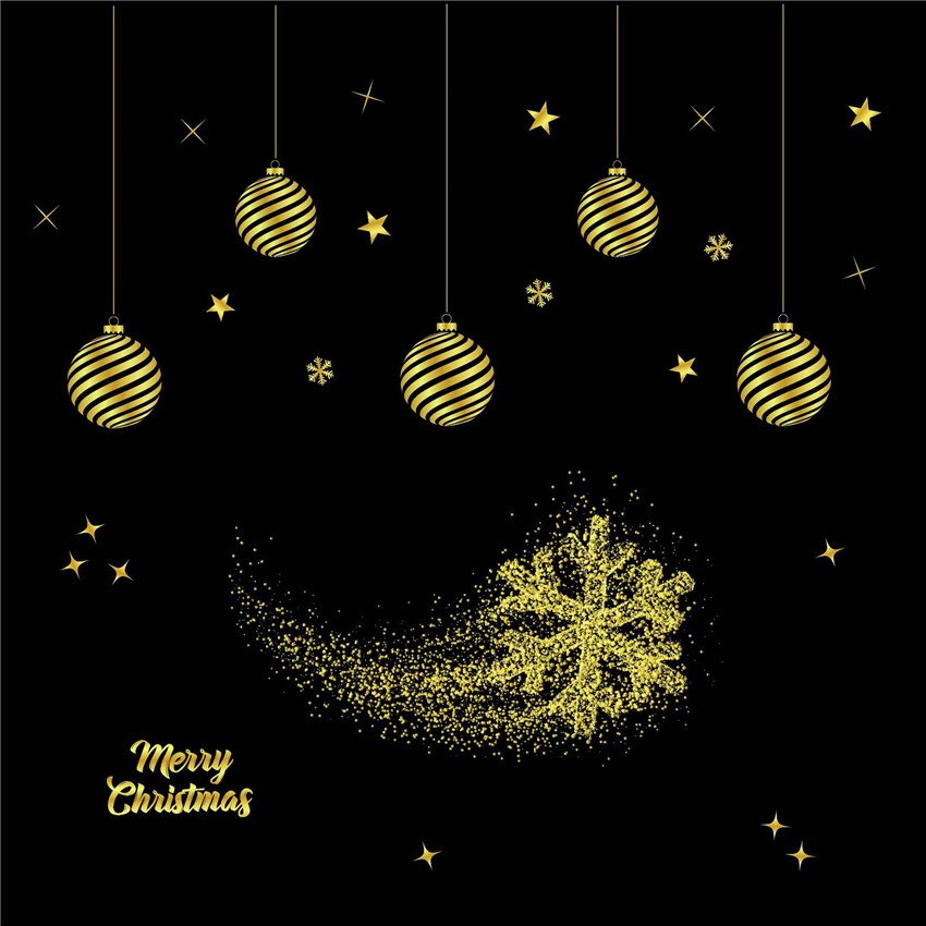 God jul diy væg klistermærker jul hjem dekoration vinduer gyldne snefnug elg glas væg klistermærke vindue dekorationer