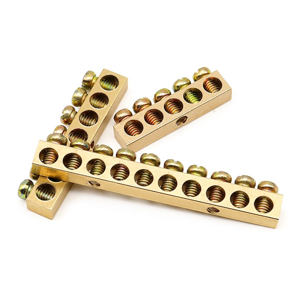 Copper Wire Connector Multi-specification With Hole Screw Brass Connection Row Zero Ground Terminal Electrical