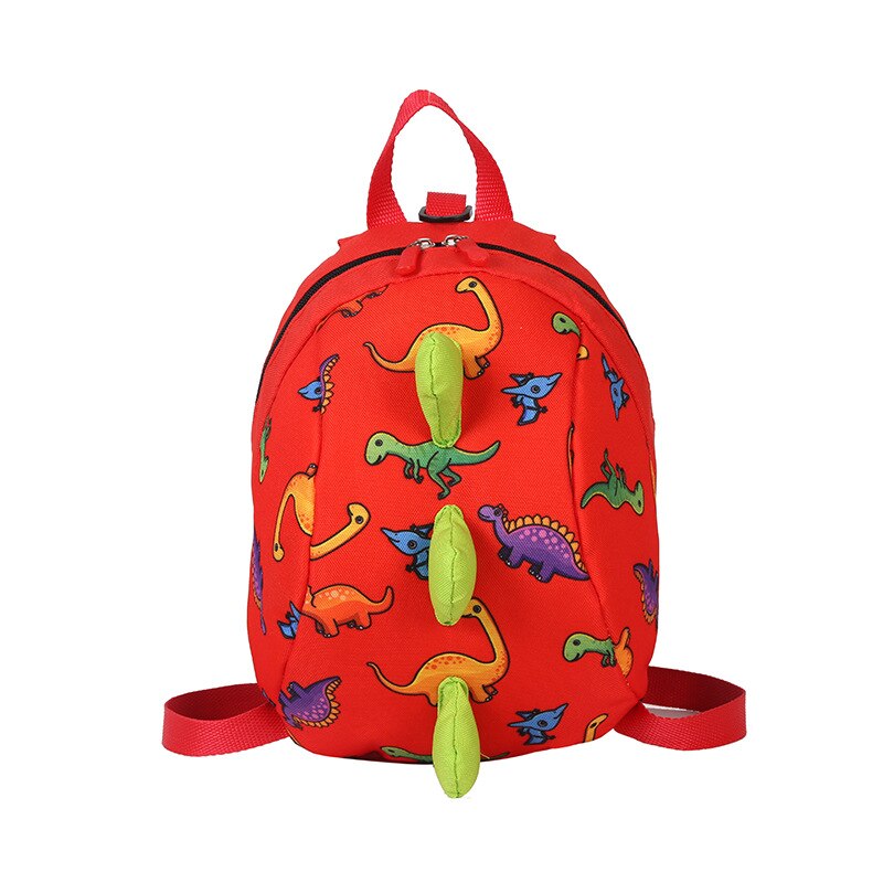 Mochila bonita con arnés de seguridad para bebés y dinosaurios, bolsa antipérdida para niños, mochila escolar resistente y cómoda extremadamente duradera: Rojo