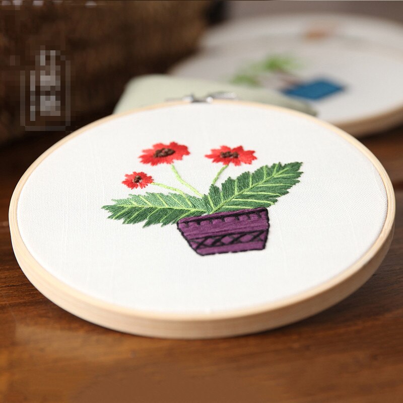 3D Piante Da Fiore di Stoffa FAI DA TE Manuale di Produzione Creativo Ricamo Ricamo A Punto Croce con cornice impostato per I Principianti 8 Stili: H