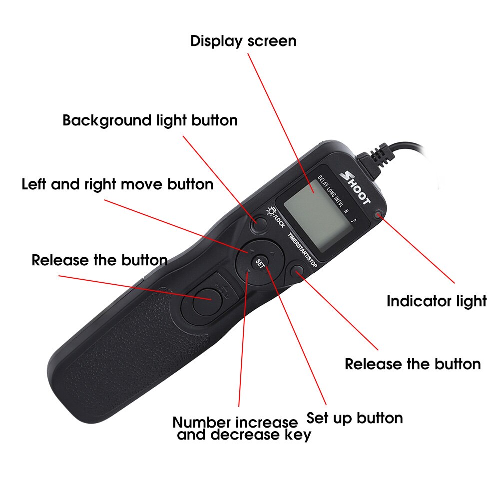 Atirar RM-VPR1 preto temporizador automático de controle remoto preciso sincronismo obturador cabo liberação para sony a6/a7/a6000/a7000/a5000