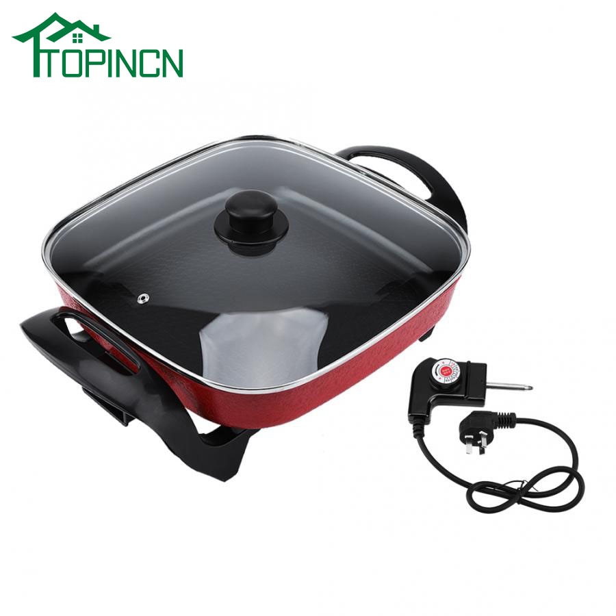 220V 5L CN Plug 1400W Multifunctional Electric Pot Cookware Non-stick Cooking Pot Fry Bake Boil Kitchen Soup Stock Pot