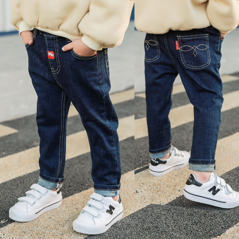 Småbørn børn drenge denimbukser stretch elastiske bukser jeans tøj baby pige og dreng 2-8t: 6t