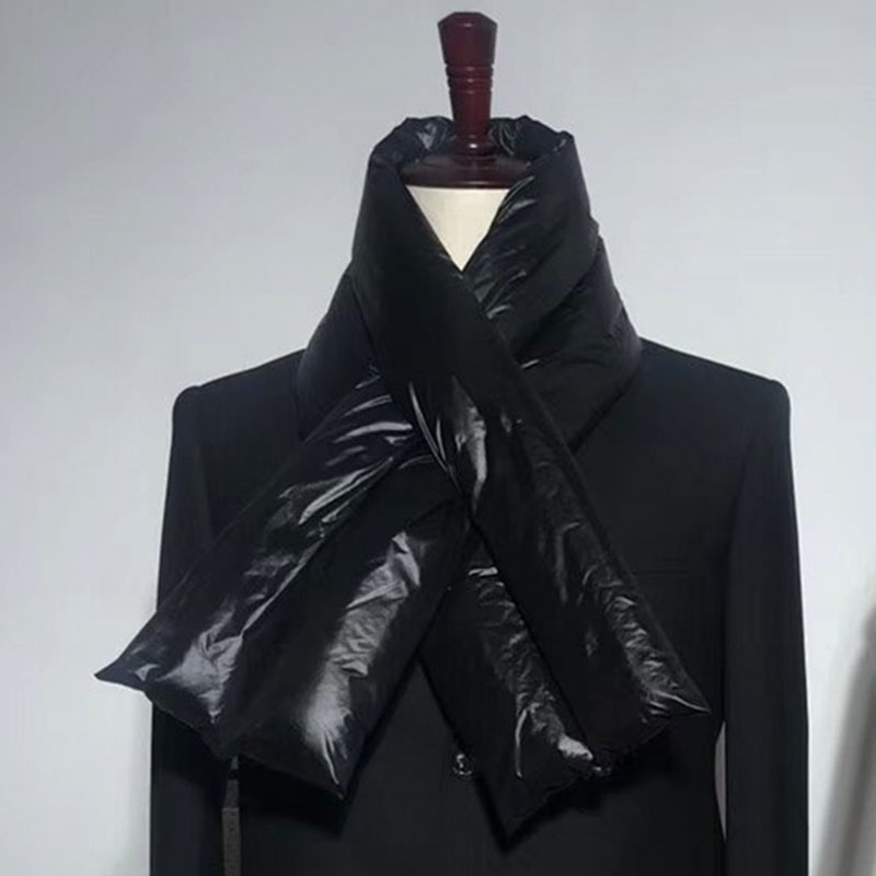 Zimowy puchowy szalik panie panowie wysokiej jakości lekkie ciepłe szaliki moda skrzyżowana Super miękka jednokolorowa chusta: biały