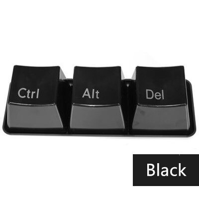3pcs/Set Keyboard Cups With Tray Ctrl ALT DEL Mug Tea Milk Cup Container Tea Set Keyboard Coffee Cup Taza: Black