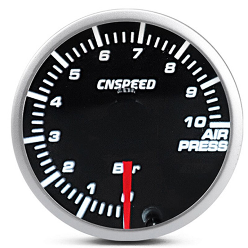 CNSPEED 2 Inch 52mm Car 12V Air Pressure Gauge 0-10 Bar LED 10-Color Air Pressure Gauge Auto Car Gauge/Car Meter