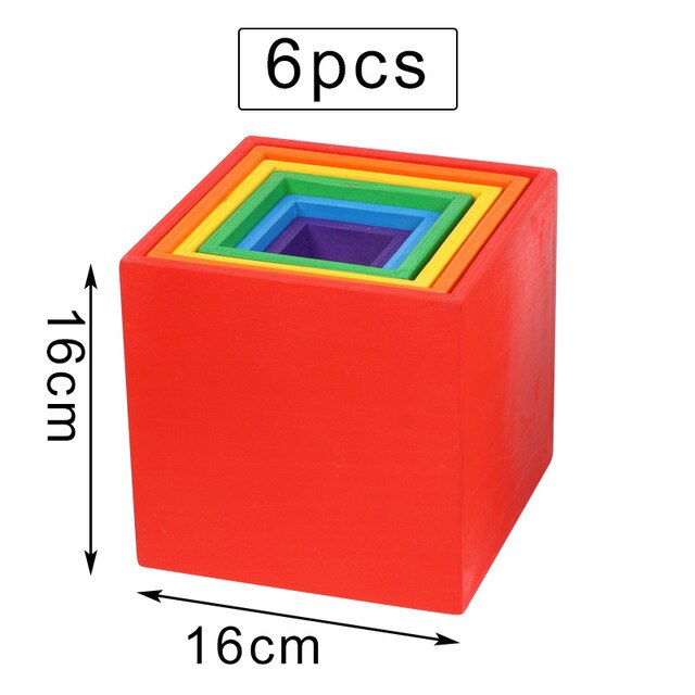 Giocattoli Per Bambini di Grandi Dimensioni Arcobaleno Stacker Giocattoli In Legno Per Bambini Creativo Arcobaleno Building Blocks Montessori Giocattolo Educativo Per Bambini: Kaki scuro