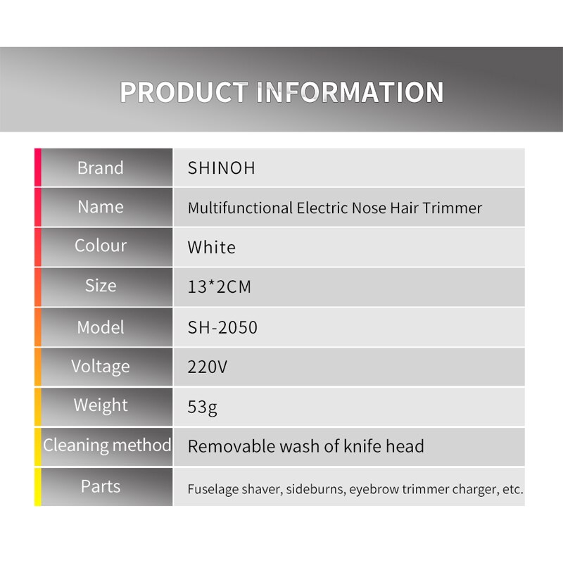 4 w 1 elektryczny trymer robić nosa akumulator brwi trymery robić włosów wielofunkcyjny maszynka robić włosów golarka akumulatorowa trymer robić brody 38D