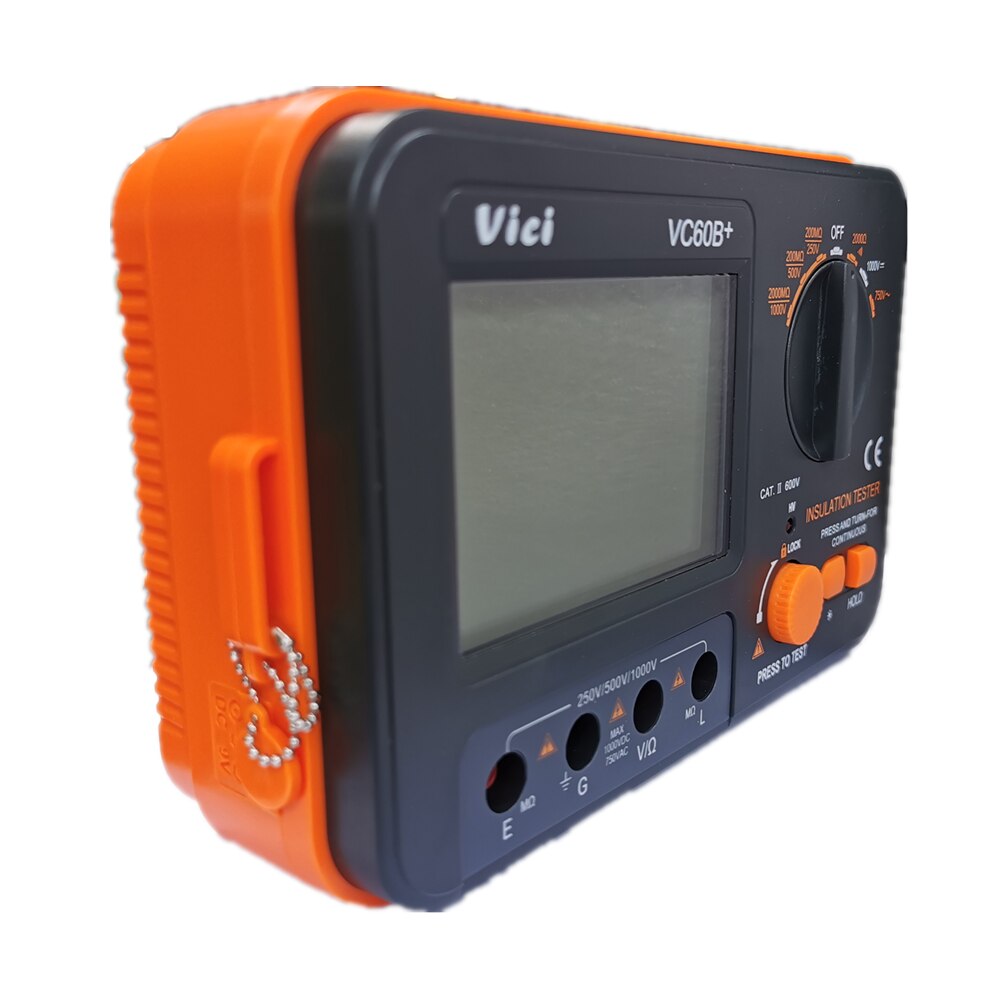 Vici VC60B+ Digital Insulation Resistance Tester Megohmmeter 1000V Wide Range High Voltage Sound And Light Buzzer Alarm