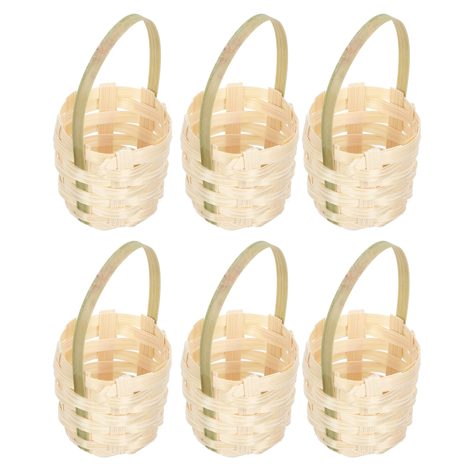 6pcs Woven Bamboo Easter Egg Storage Baskets Woven Easter Baskets: Default Title