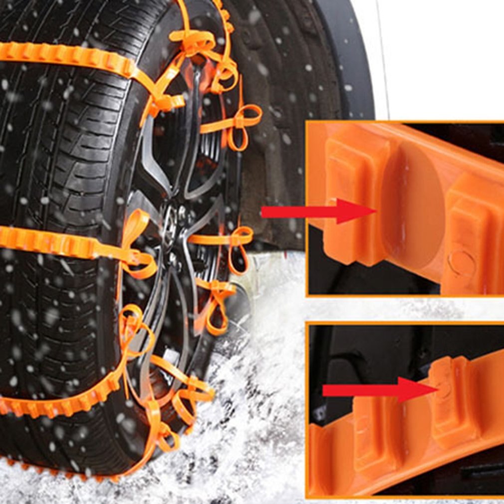 10 sztuk/zestaw uniwersalny anty-poślizgowe SUV plastikowe opony zimowe łańcuchy śniegowe na koła robić trwałego samochodu stylizacji łańcuchy śniegowe