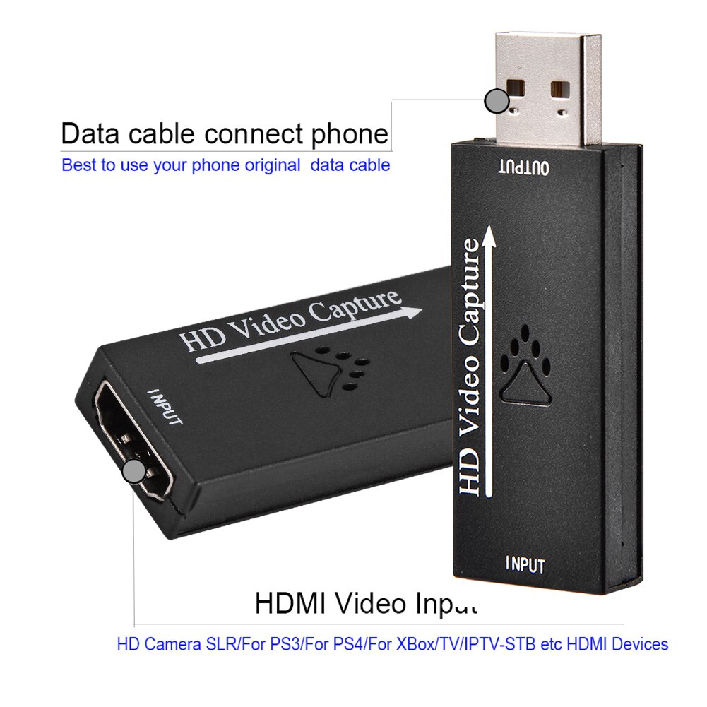 Video Capture Card USB2.0 Durable HDMI High-definition Live Recording Box For Gaming Video Conference Computer Accessories