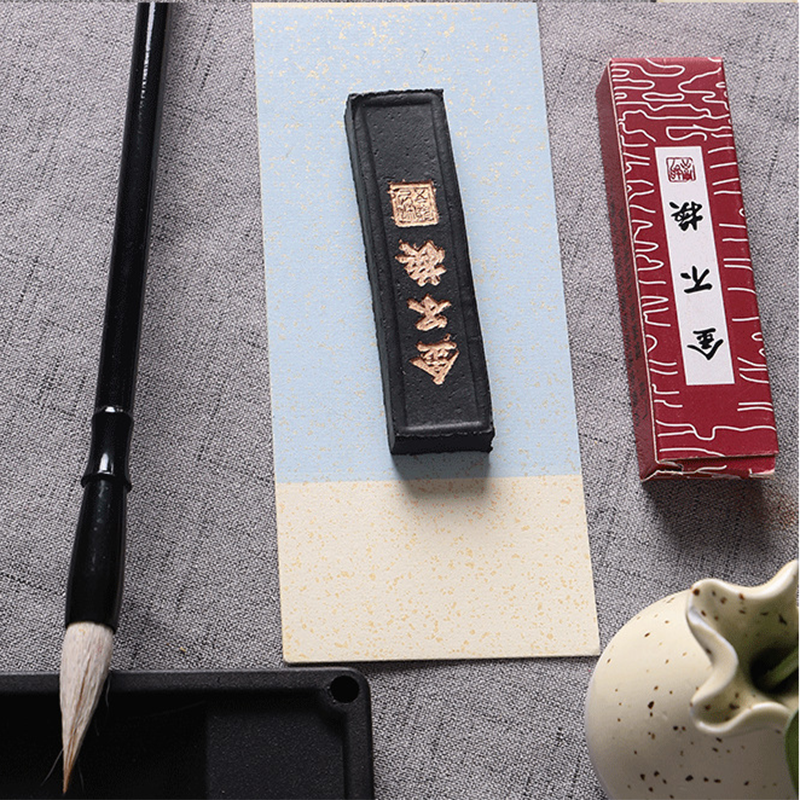Chinese Ink Stick Calligraphy Writing Ink Stick Block Taditional Rectangle Ink Stones With Box for Calligraphy Art Painting