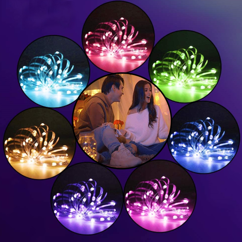 Guirnalda de luces Led con función de memoria, tira de luces con Bluetooth, Control por aplicación, música sincronizada, decoración de de Navidad, 2-30m