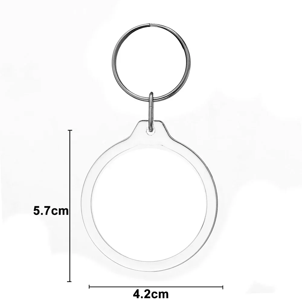 Transparent Blank Acrylic Photoes Frame Keychain DIY Photo Insert Rectangle Clothes/Octagonal Shape Split Ring Key Chain