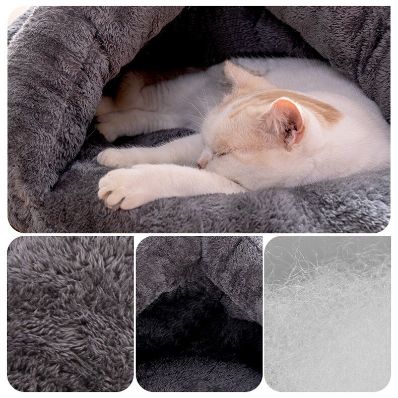 Pantoffel Katze Nest Weiche Katze Bett Welpen Zwinger Chihuahua Schlafsack Katze matt Waschbar Haustiere Höhle Haus Winter Warme Hund liefert