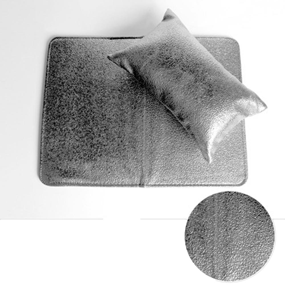 5 Kleuren Soft Pu Leer Nail Art Hand Rest Kussen Kussen Houder Arm Rust Stand Voor Manicure Beauty Nail Mat pad: Silver