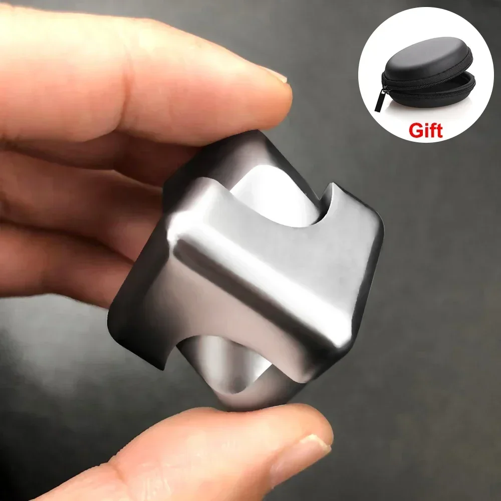 Metallinen kuutio pyörivä sormenpäägyroskooppi fidget anti stress lelut aikuisille toimisto koti matkailu kannettava spinner lelut joulu: Violetti