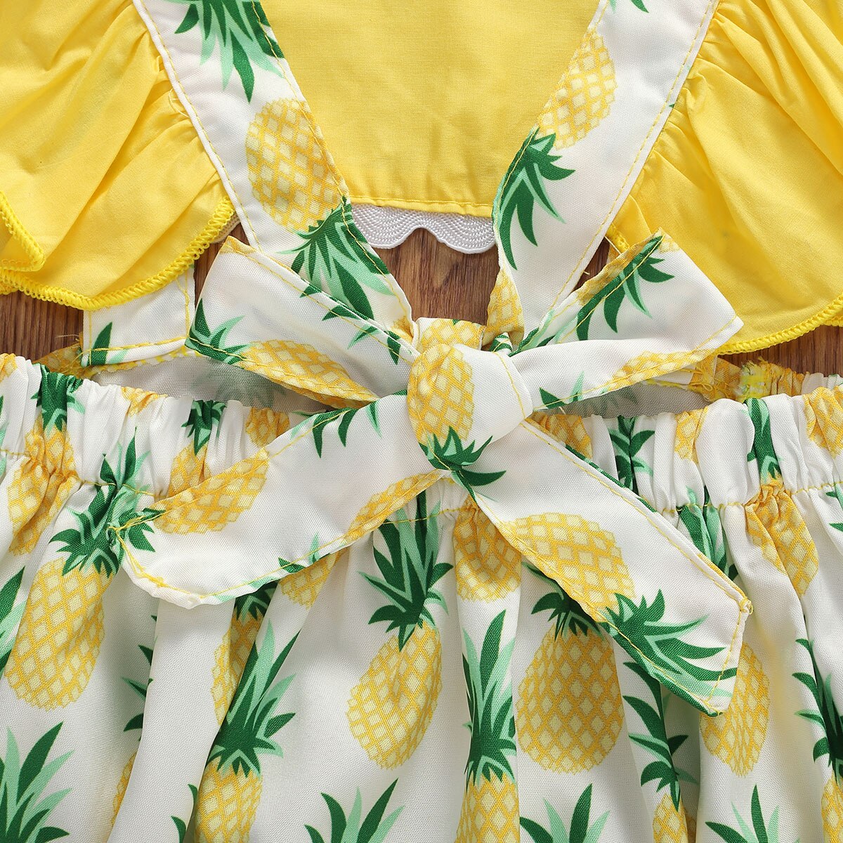 Citgeett zomer babykleding voor meisjes, korte uitlopende mouwen, pullover, bodysuit, ananas, flamingo print, kleding