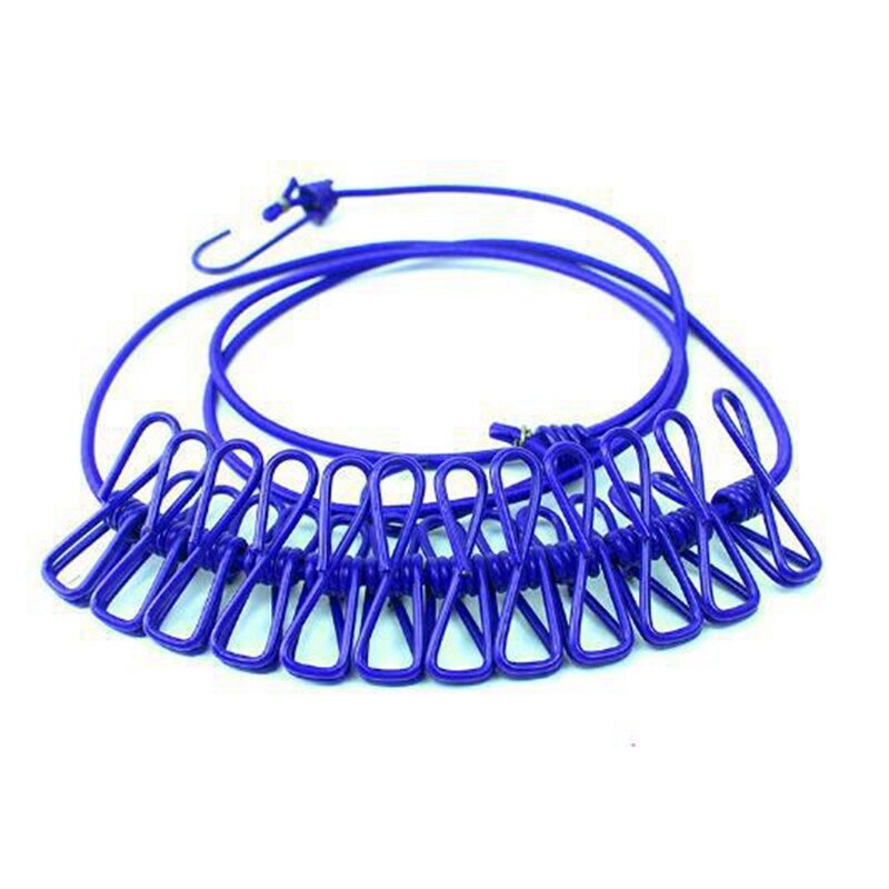 Portable Retractable Clothes Line Modern Household Storage Products Elastic Band Clip Windproof Non-Slip Clothesline: 05