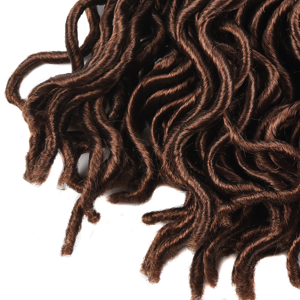 6 Packs 24 Strands/Pack Faux Locs Curly Crochet Braids Synthetic Hair Extension 10inches 18inch 8 Colors Locks Bug Black