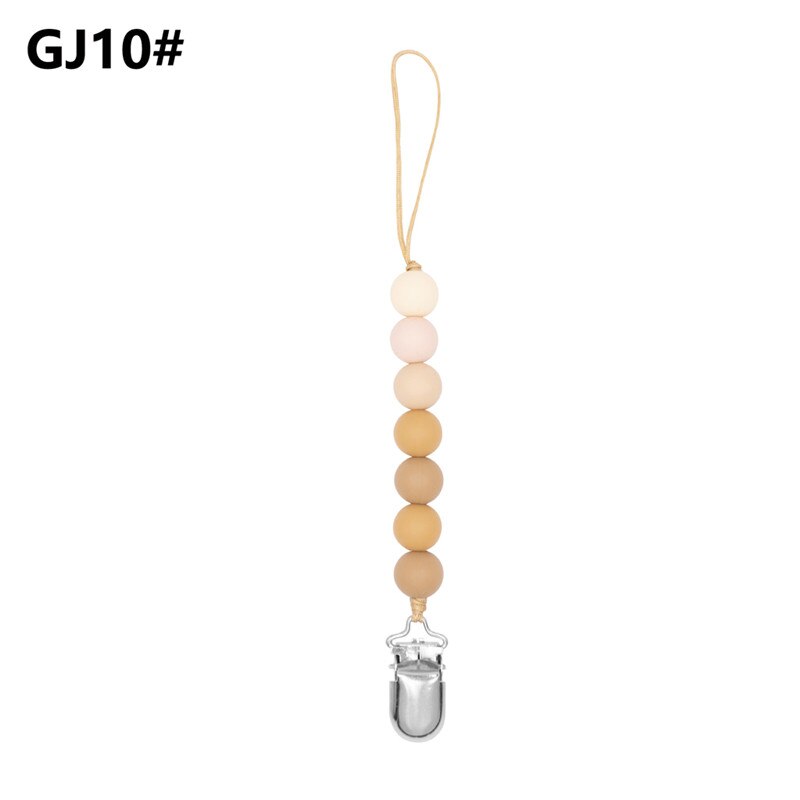 Atrapy klipsów chłopcy niemowlę dziewczyny łańcuszek smoczka silikonowe ząbkowanie ulga zabawki koraliki Soothie uchwyt na smoczek klipy prezent na niemowlę prysznic: 10