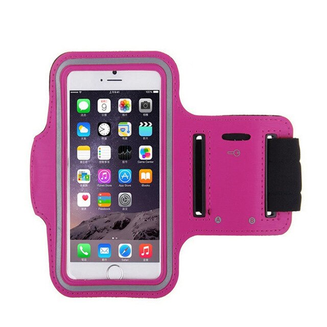 Waterdichte Mobiele Telefoon Jogging Sport Armband Case Cover voor iPhone 5/5s voor Running Walking Wandelen: Hot pink