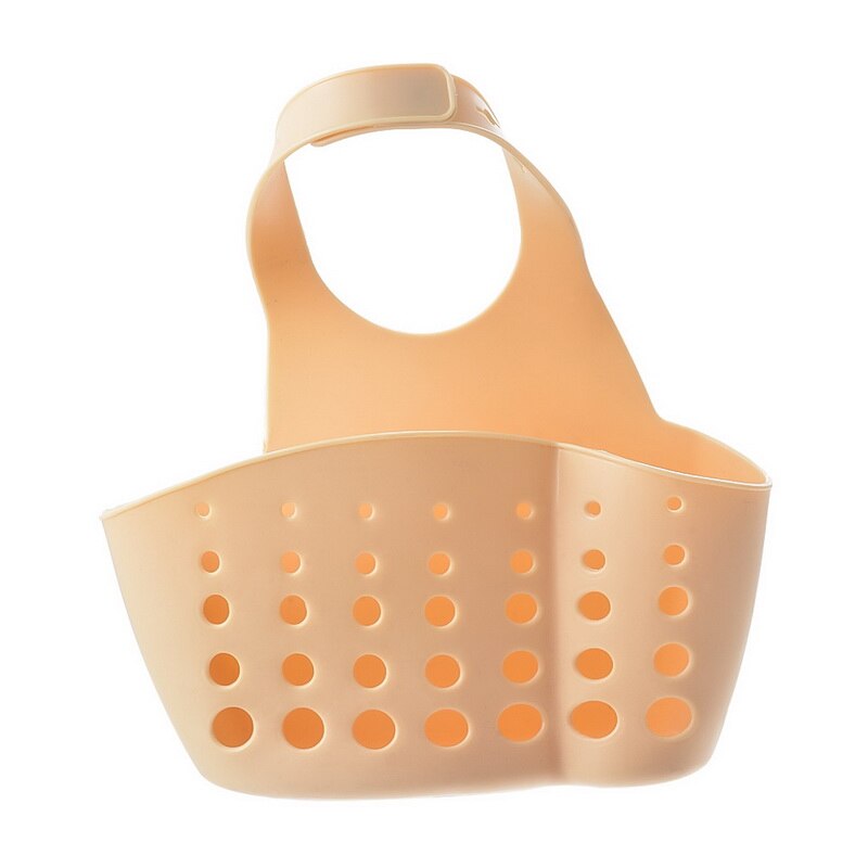 Kitchen Sink Hanging Drain Bag Basket PVC Sink Hanging Sponge Holder Storage Pouch Storage Basket 1Pcs: Khaki
