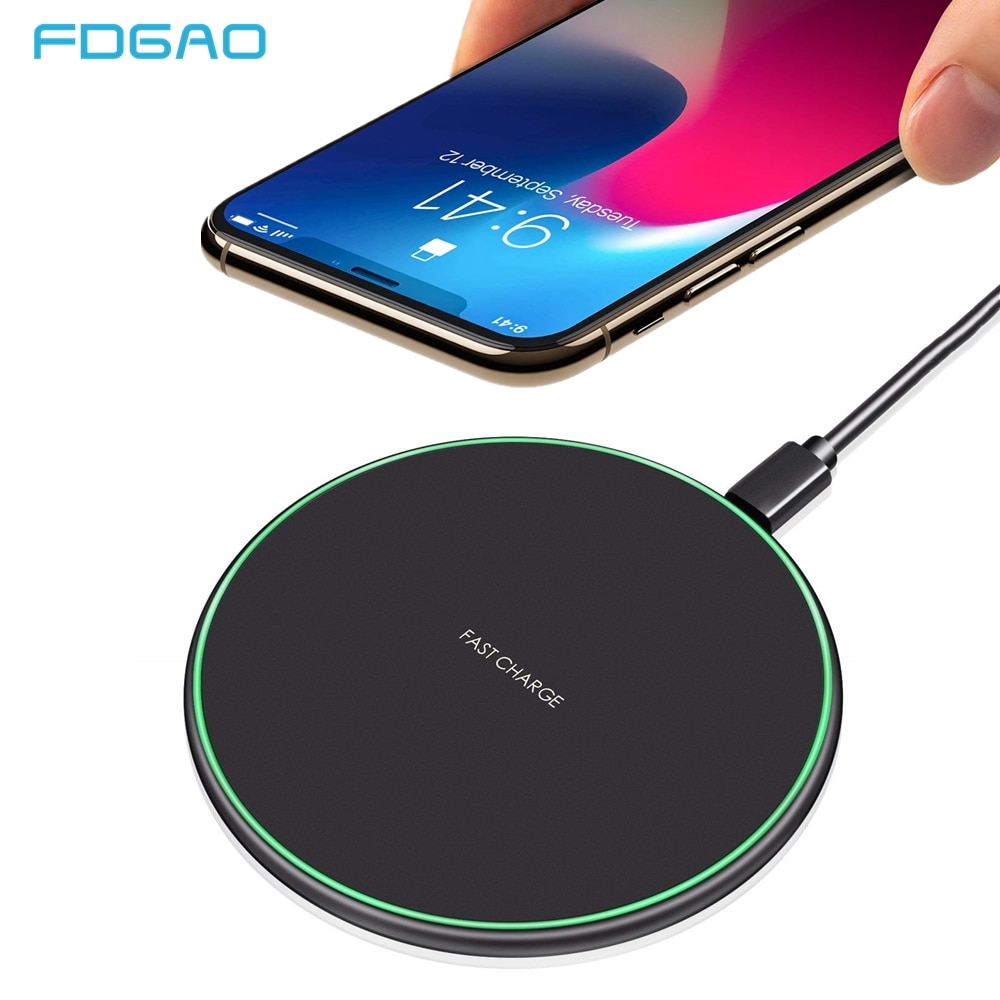 Fdgao 15W Qi Snelle Opladen Draadloze Oplader Voor Iphone 12 11 X Xr Xs 8 Samsung Note 20 10 s20 S10 S9 Usb Tpye C Quick Charge Pad