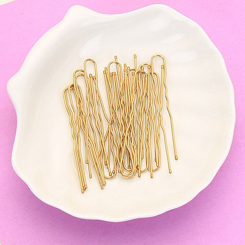 Horquilla en forma de U de 20 piezas, herramienta de peinado nupcial dorado, pasador de aleación, pinzas para el pelo, pasadores de Metal, pasador ondulado, 5/7cm
